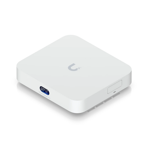 Router UniFi Cloud Gateway MAX 2.5G, compacto y funcional, ideal para administrar múltiples dispositivos.