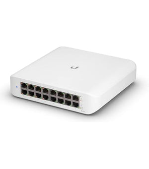 SWITCH LITE UNIFI UBIQUITI USW-LITE-16-POE 16 PTOS GIGABITE RJ45 Layer 2 manageable switch with PoE+ for enterprise networks.