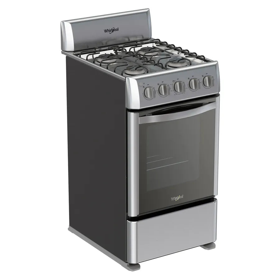 Cocina de Gas Whirlpool 20" Acero 4 Quemadores LWWR3000S