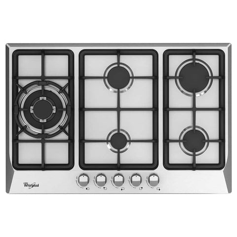 Plantilla Empotre Whirlpool - Gas 30" Acero Inoxidable - 5 Quemadores Aluminio - Encendido Electrónico Cocinas Costa Rica