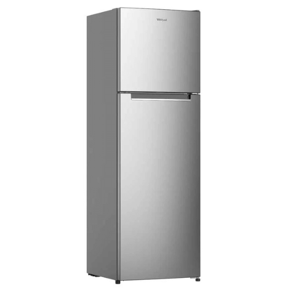 Refrigerador Whirlpool 9 pies de acabado mate, diseño moderno y compacto ideal para cocinas pequeñas.