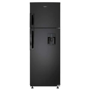 Refrigerador Whirlpool 11 pies negro, con diseño elegante y tecnología de enfriamiento eficiente.
