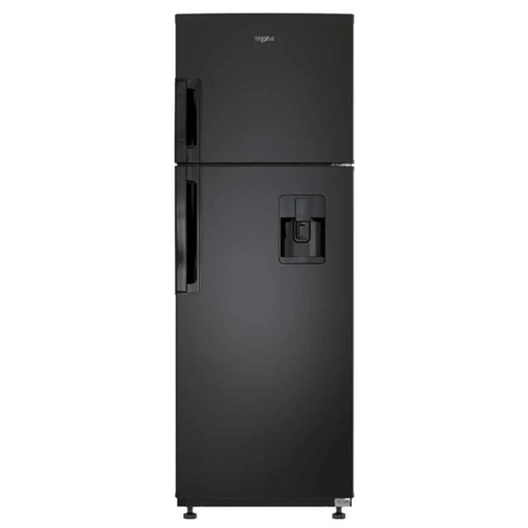Refrigerador Whirlpool 11 pies negro, con diseño elegante y tecnología de enfriamiento eficiente.