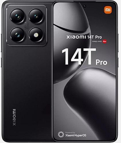 CELULAR XIAOMI 14T PRO / 512GB 12GB 5G sleek black front and rear view with quad camera module