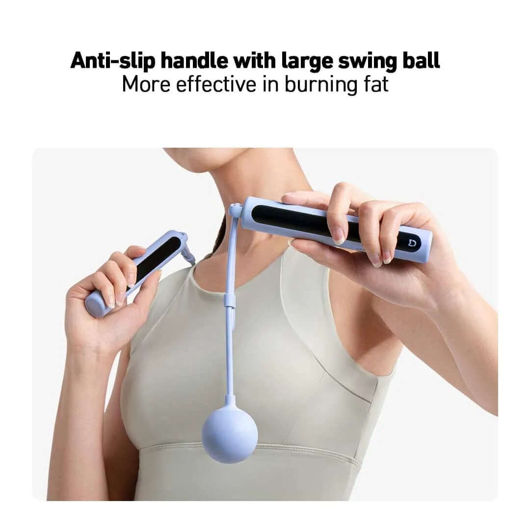 Cuerda para saltar inteligente Xiaomi con mango antideslizante y bola de gran oscilación.