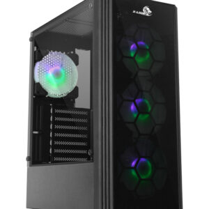 CASE GAMING  X-LION HF-620 TEMPERED  GLASS SIDE PANEL USB2.0*2 + USB3.0*1 + HD AUDIO + 3 FAN