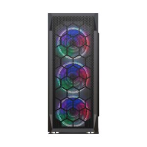 CASE GAMING  EAGLE WARRIOR CG08Z3RA002C H410 +3 RGB FRONT FANS + TEMEPERED  GLASS