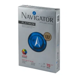 Caja Resma Platinum NAVIGATOR 8 ½" x 13" 500 Hojas 75gr, 10 Unidades