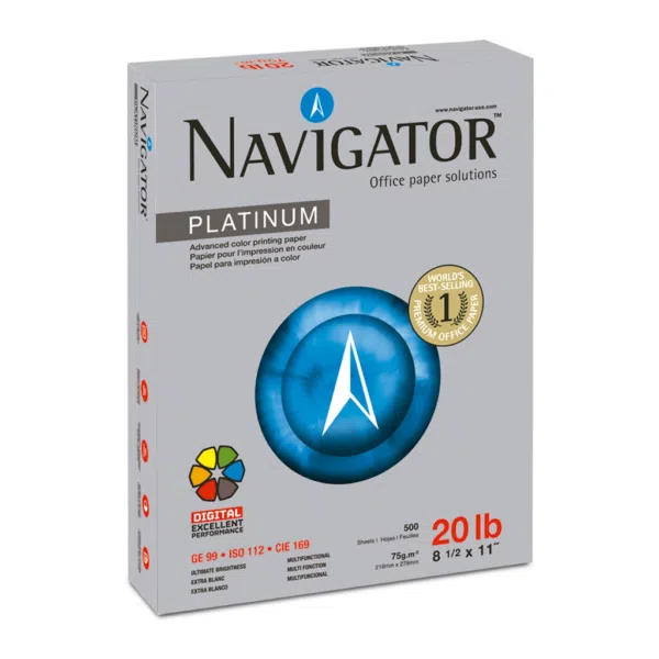 caja de resma de papel Navigator caja 10 und resma 8 ½ x 11, 500 hjs 75Gr - Image 2