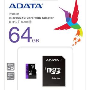 MEMORIA MICRO SD 64GB CLASE 10 ADATA AUSDX64GUICL10-RA1