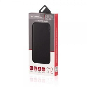 Power Bank Argom S12 12000Mah Aluminum Black Arg-Pb-1150Bk