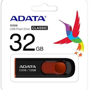 MEMORIA USB 32GB ADATA BLACK+RED  AC008-32G-RKD
