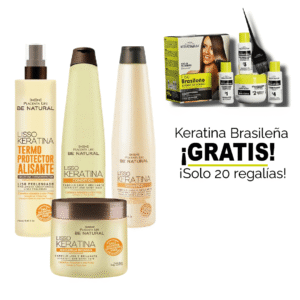 Kit Cuidado Para El Cabello Lisso Keratina Be Natural 4 Pack+ Regalía