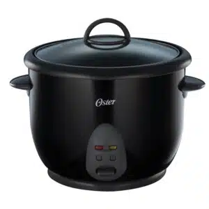 Olla Arrocera Oster Multiusos - 10 Tazas - Antiadherente - Tapa Vidrio Termoresistente - Función Automática - Incluye Taza Medidora Y Cucharón - Negro