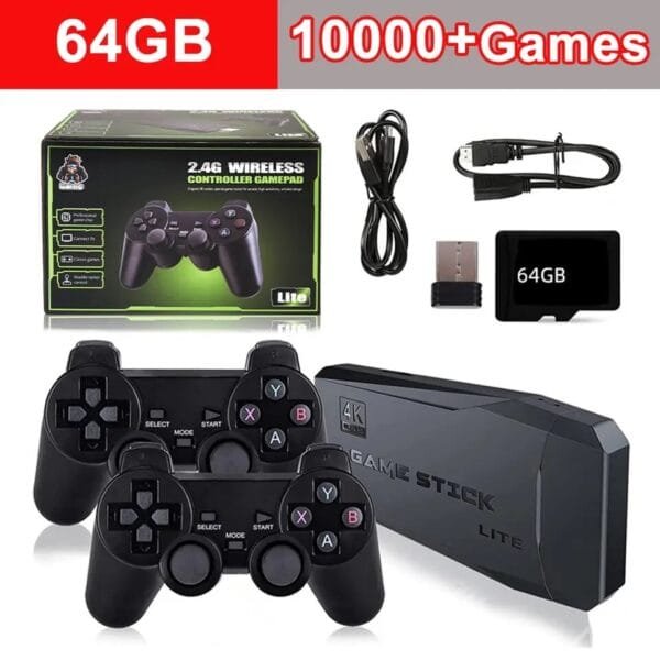 Consola de videojuegos M8, mando inalámbrico doble, 2,4G, 4K, 10000 juegos, 64GB, , Juegos Retro Para PS1/GBA, regalo para niño