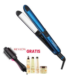 Plancha para cabello Babyliss Pro Optima 3000 1-1/4 color azul+ REGALÍA Revlon cepillo + kit Lisso