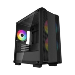 Case Gaming Deepcool Cc360 Argb Micro Atx Con Vidrio Temperado En El Lateral 3 Ventiladores Argb 140Mm Negro R-Cc360-Bkapm3-G1