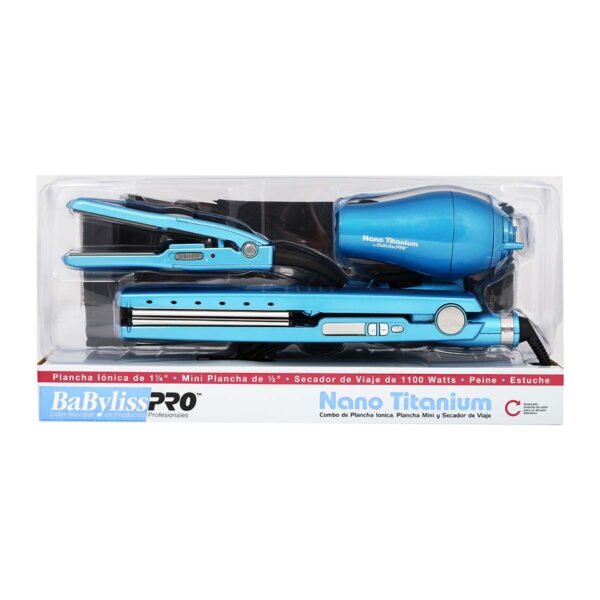 Pack Plancha Nano 1 1/4 Mini 1/2 Secadora-Mini Babyliss