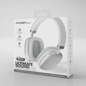 Headset Argom Ultimate Sound Bt Live Con Microfono Blanco Arg-Hs-2553Wt