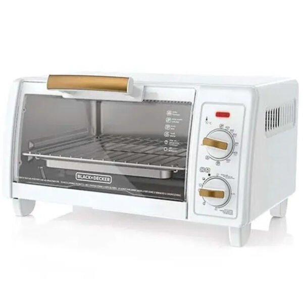 Black + Decker  horno tostador de 4 rebanadas con controles blanco dorado F-TO1705G