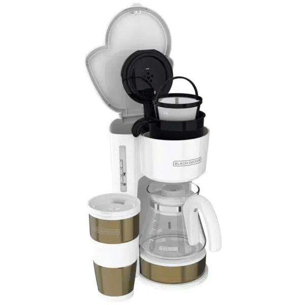 Black + Decker Cafetera 4 En 1 Blanco Con Dorado F-Cm0755G