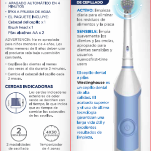 Westinghouse Cepillo Dientes El?Ctrico Azul Bat Whtbob101