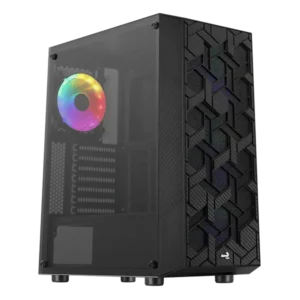 Case Gaming Aerocool Hive-G-Bk-V3 Media Torre Atx Panel Lateral De Vidrio Templado 1 Ventilador Rgb Negro Accm-Pv27013.11