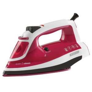 Black + Decker Plancha De Vapor Suela Ceramica Roja Even Steam Ir1922