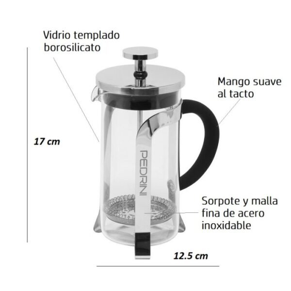 Pedrini Prensa Francesa Acero Inox Vidrio Borosilicato 12Oz | 350Ml 02Cf106 - Image 2