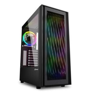 Case Sharkoon Rgb Wave Media Torre Atx Frente Rgb Wave Panel Lateral De Vidrio Templado 4 Ventiladores Rgb Negro 4044951037544