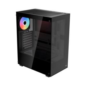 Case Gaming Aerocool Pivot-G-Bk-V2 Media Torre Panel De Vidrio Templado En El Lateral Y El Frente 1 Ventilador Rgb Negro Accm-Es08113.11