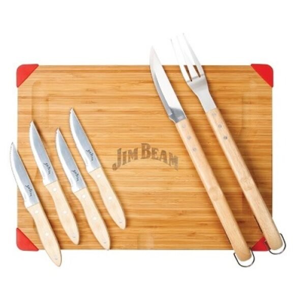 Jim Beam Set Tabla C/Cuchillo & Tenedor 7Piezas Jb0163