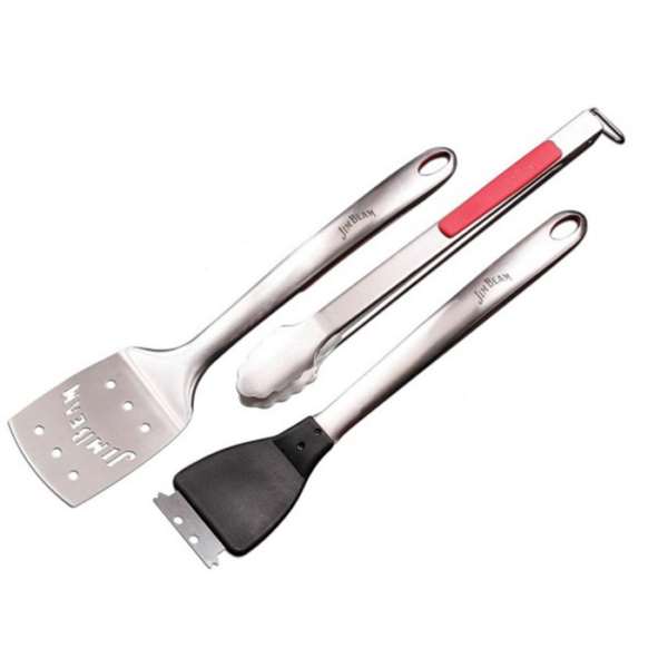 Jim Beam Set | Juego Utensilios Para Asar 3Pz Acero Inox Jb0160