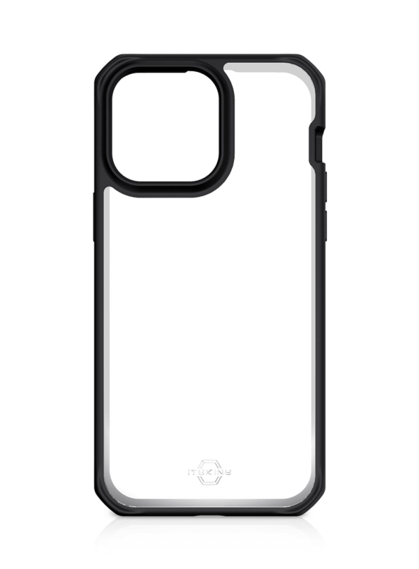 Estuche para iPhone  Itskins Case For Apple Iphone 14 Pro Max ( 6.7" ) Hybrid R // Solid, Plain Black And Transparent.