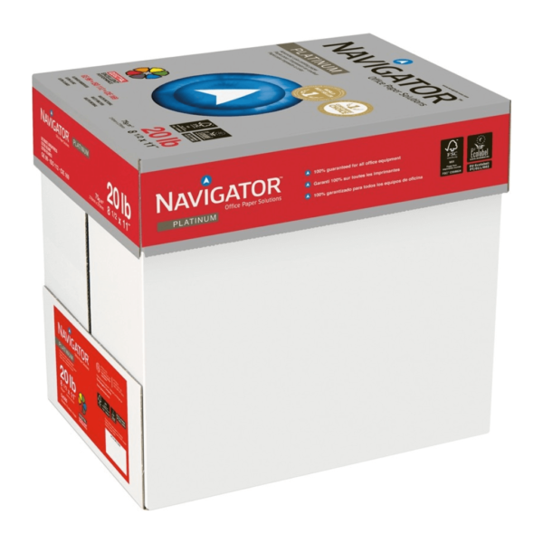 Navigator eco  caja 10 und resma 8 1/2 x 11 bond 18 Lb 500 H 70grs NEC0700010