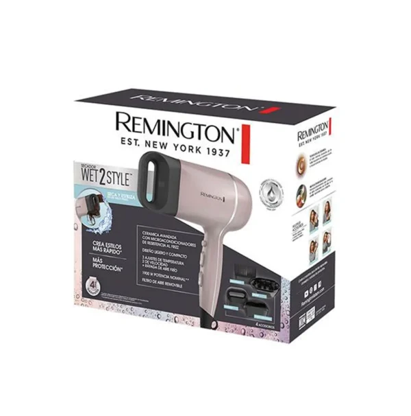 Remington secador y estilizador humedo y seco 4 accesorios D20A (110) F - Image 2