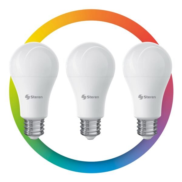 Paquete De 3 Focos Led Rgb Wifi Steren