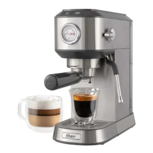 Cafetera compacta de Espresso con bomba italiana de 15 bares OSTER