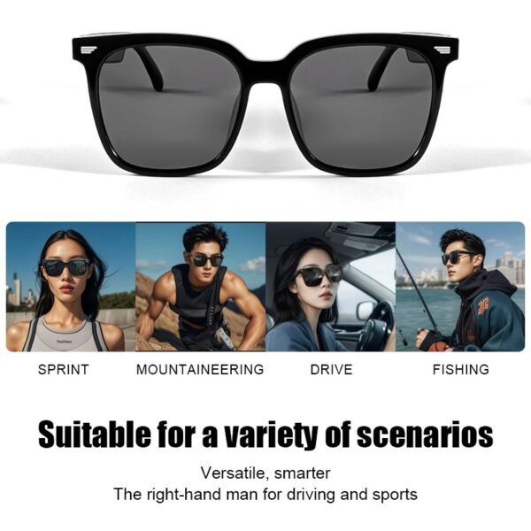 Gafas de sol polarizadas para hombre y mujer, lentes ópticas inteligentes con Bluetooth, inalámbricas, antirayos azules - Image 3