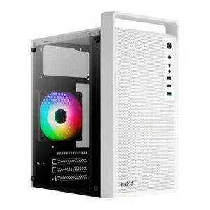 Case Gaming  Aerocool Cs-109-G-Wt-V1 White M-Atx + 1X Vidrio Templado Lateral+ 1X Abanico Frgb 120Mm+ 1X Usb 3.0, 2X Usb 2.0 Accs-Pc17013.21