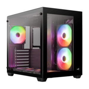 Case Gaming  Aerocool Dryft-G-Bk-V2 1  Abanico Rgb Vidrio Templado Black Accm-Es01163.11