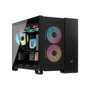 Case Gaming  Corsair Airflow Doble Camara Media Torre 2500D Vidrio Templado Black Cc-9011263-Ww