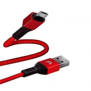 Cable Argom Micro Usb A Usb Dura Forma 2.0 Nylon Braided 1.8M-6Ft Red  Arg-Cb-0021Rd