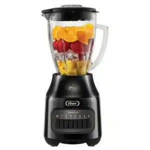 Licuadora Oster® con vaso de vidrio y 6 velocidades más pulso BLSTPEG-BPB